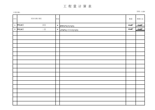 工程量计算表格模板(自动计算汇总,可插入文字说明)