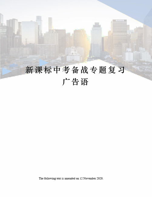 新课标中考备战专题复习广告语