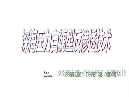 反渗透基础知识讲诉