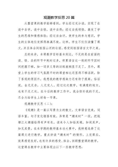 观潮教学反思20篇