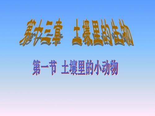 苏科版生物七年级下册5.13.1土壤里的小动物 课件(共22张PPT)