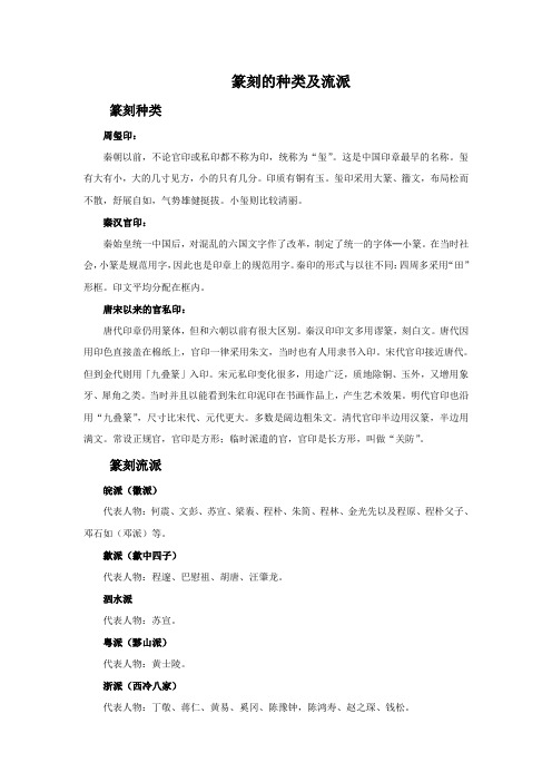 篆刻的种类及流派