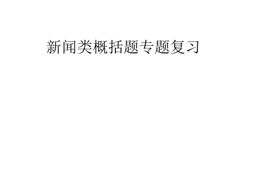 新闻概括题解题