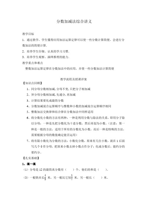 分数加减法综合讲义