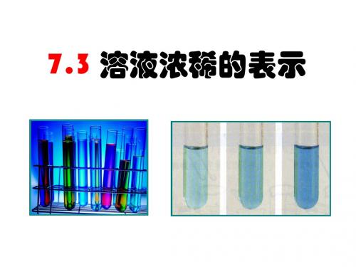 7.3 溶液浓稀的表示