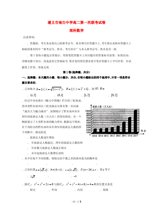 贵州省遵义市南白中学2018_2019学年高二数学上学期第一次月考试题理