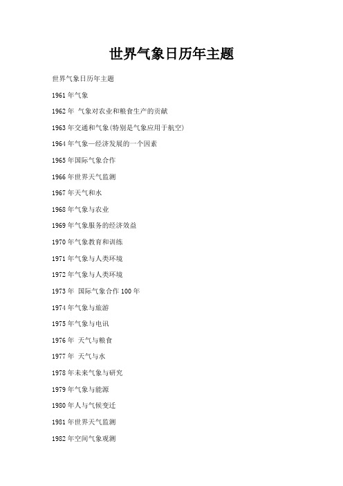 最新-世界气象日历年主题 精品