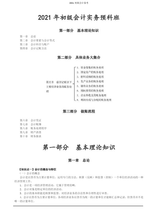 初快考试讲义--第01讲_会计的概念与特征、会计的对象与目标、会计的职能、会计的核算方法