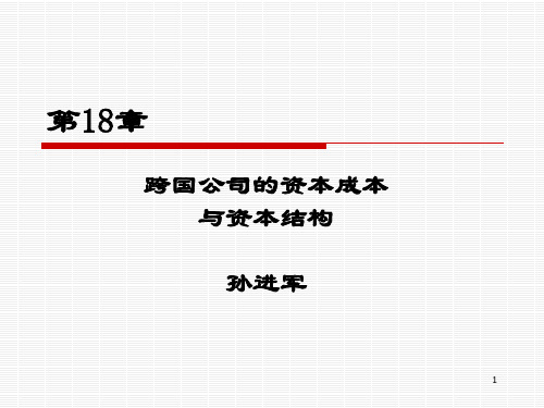 第18章  跨国公司的资本结构