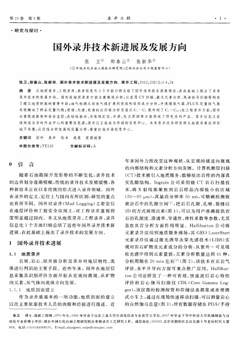 国外录井技术新进展及发展方向