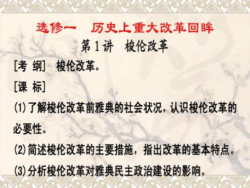 选修一 历史上重大改革回眸  复习