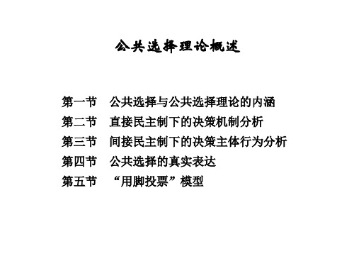 公共选择理论概述