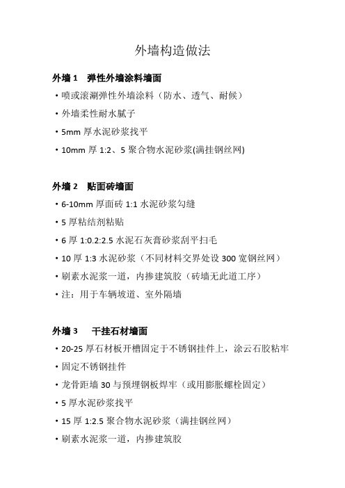 外墙构造做法