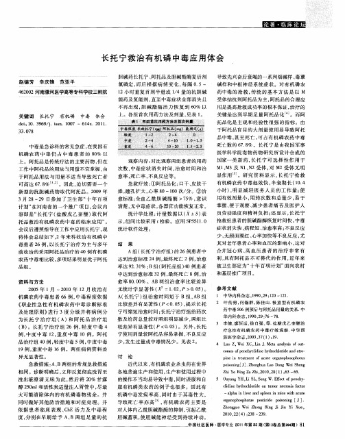 长托宁救治有机磷中毒应用体会