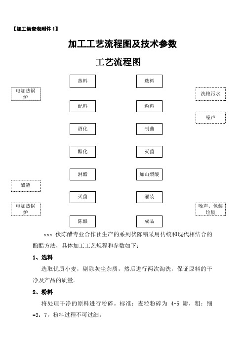 食醋加工工艺流程图及技术参数
