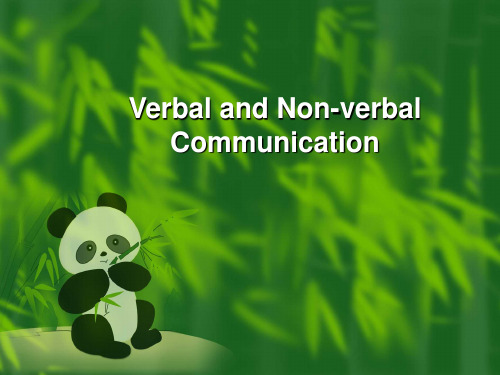 verbal and non-verbal communication PPT课件