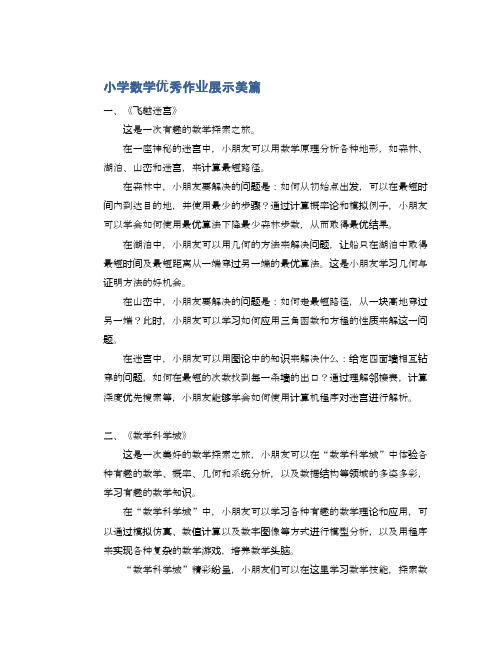 小学数学优秀作业展示美篇