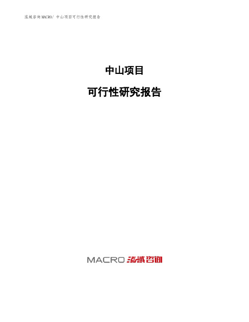 中山项目可行性研究报告