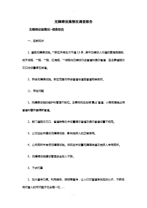 无障碍设施情况调查报告