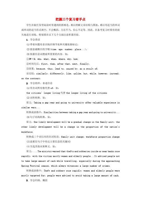 (江苏专版)2017高考英语二轮复习与策略第1部分专题4任务型阅读把握三个复习着手点讲练