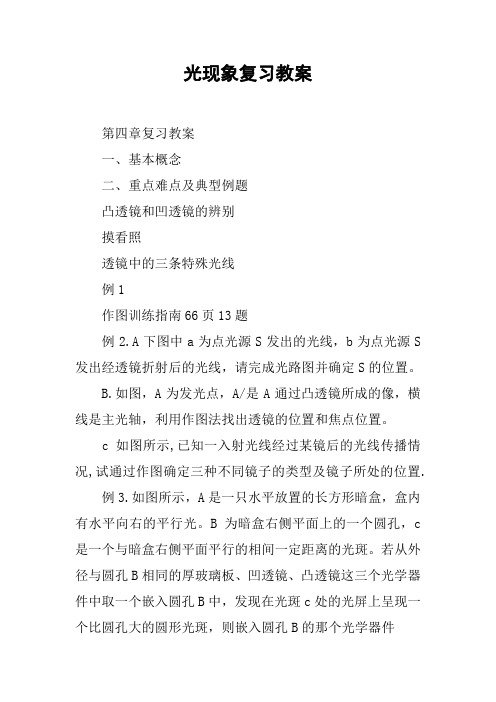 光现象复习教案【DOC范文整理】