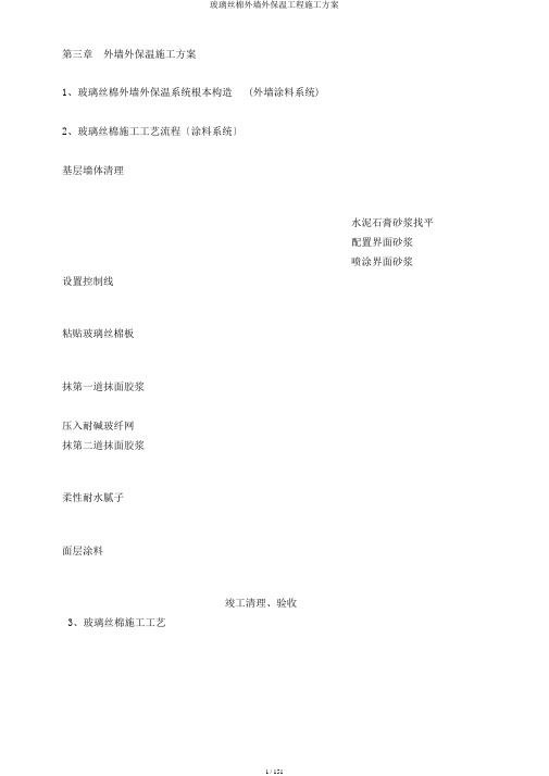 玻璃丝棉外墙外保温工程施工方案