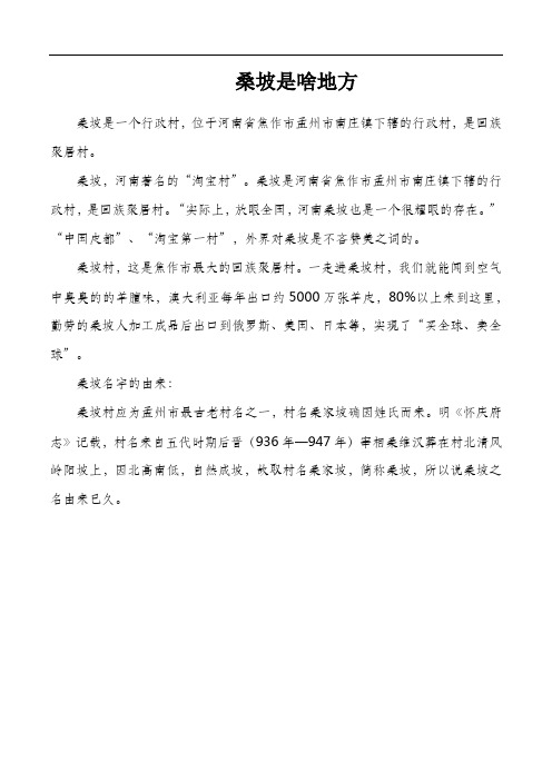 桑坡是啥地方