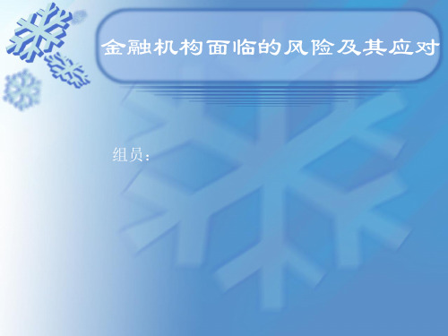第三组金融机构面临的风险及其应对