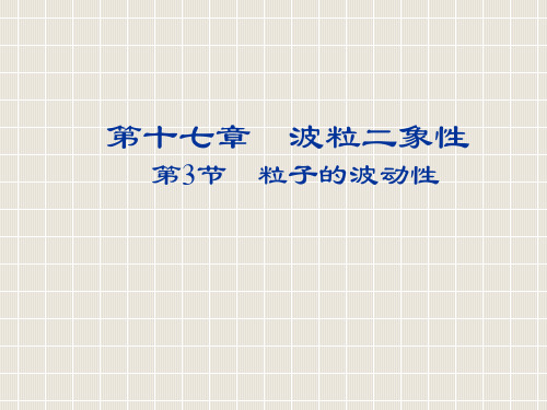 2018-2019学年高中物理 第十七章 波粒二象性 17.3 粒子的波动性优质课件 新人教版选修3