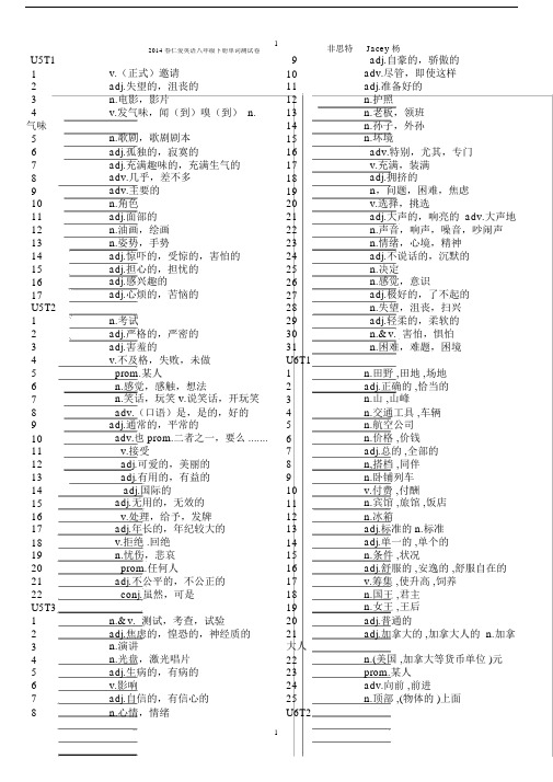 仁爱英语八年级下册单词表(供默写)word版本.doc