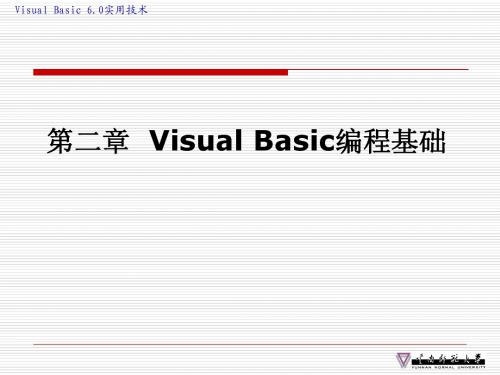 第二章  Visual Basic编程基础