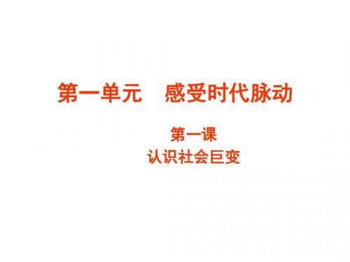 九年级政治感受时代脉动