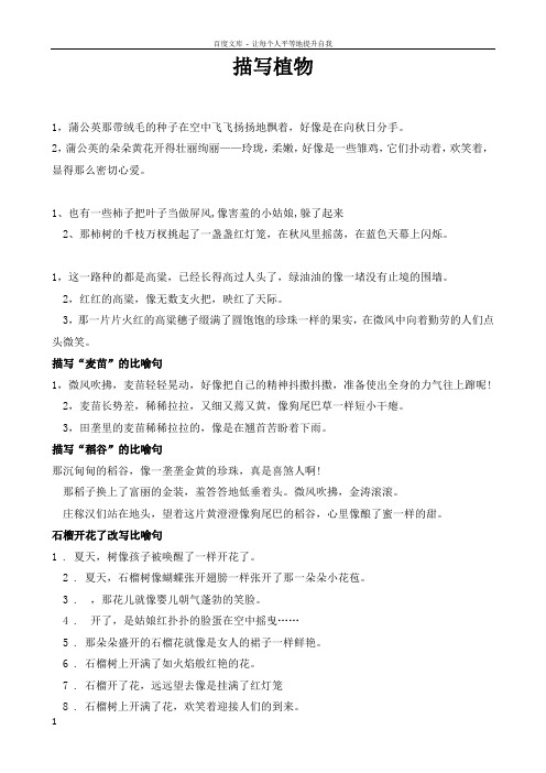 描写植物的比喻句