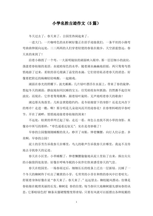 小学名胜古迹作文(5篇)