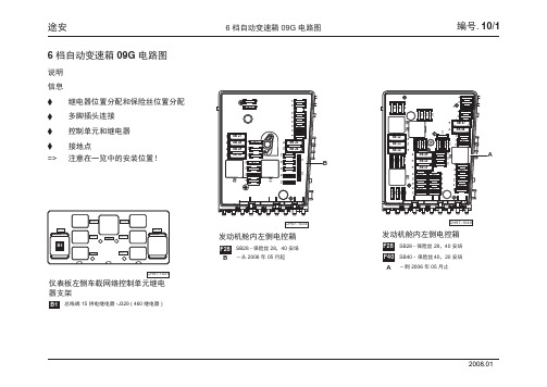 上汽大众全新途安返修电路图-途安_10_6 档自动变速箱 09G 电路图
