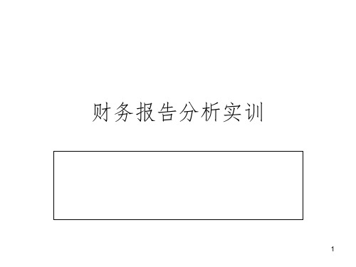 《财务报表分析实训》PPT课件