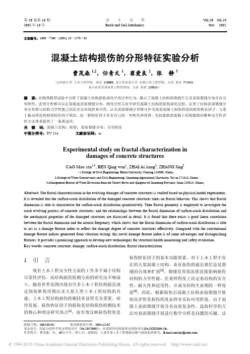 混凝土结构损伤的分形特征实验分析