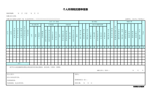 个人所得税扣缴申报表