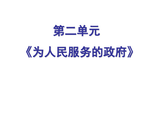 高中政治政治生活一轮复习 《为人民服务的政府》