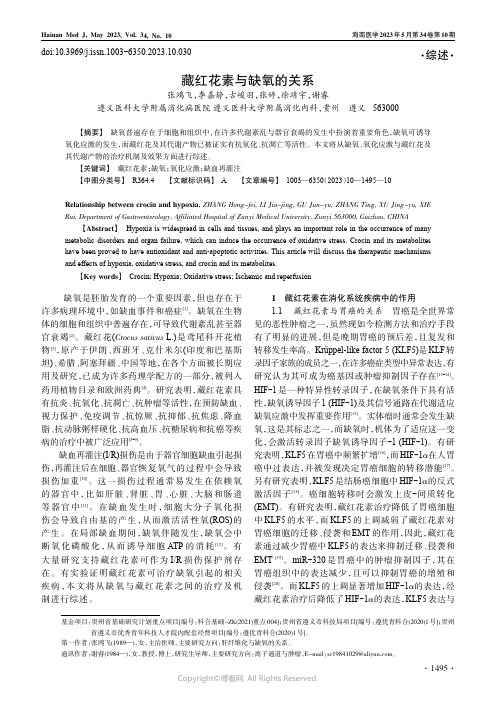 藏红花素与缺氧的关系