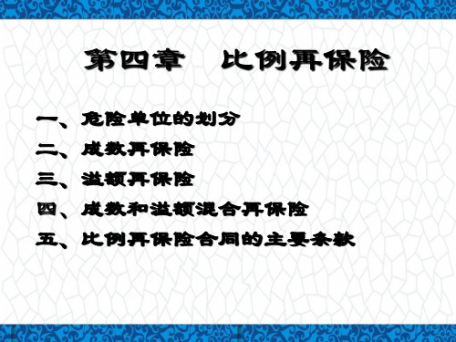 再保险PPT课件：比例再保险