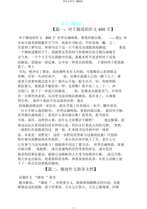 作文之作文《脚印》