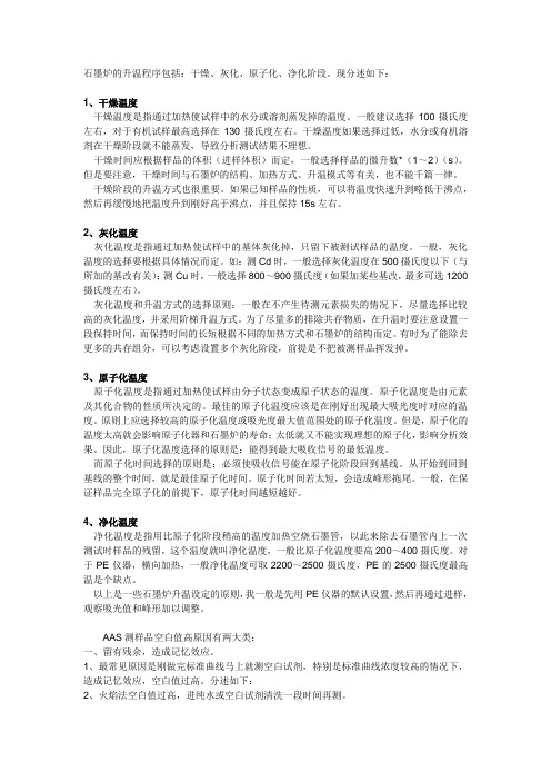 石墨炉的升温程序