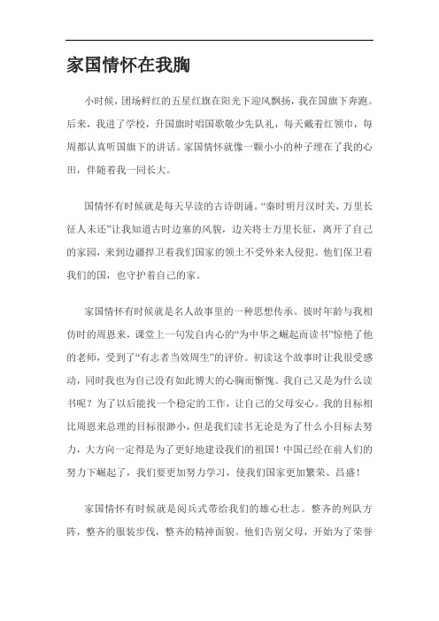 家国情怀在我胸