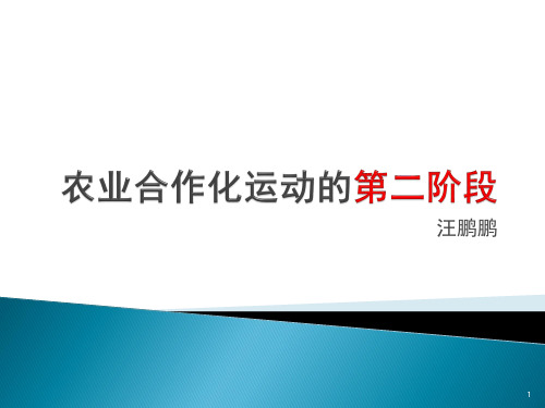 初级农业生产合作社的特点是PPT优秀课件