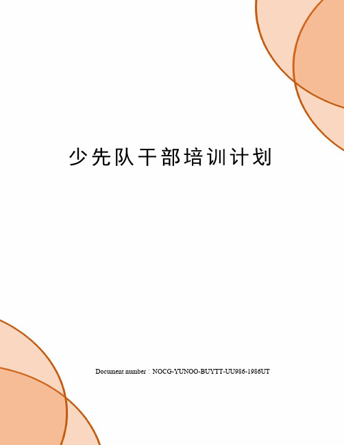 少先队干部培训计划