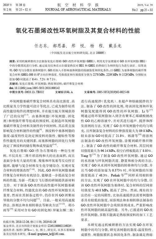 氧化石墨烯改性环氧树脂及其复合材料的性能