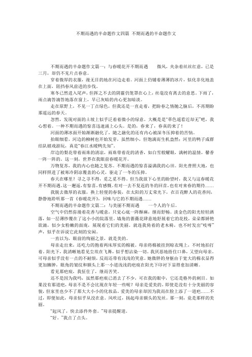 不期而遇的半命题作文四篇_不期而遇的半命题作文