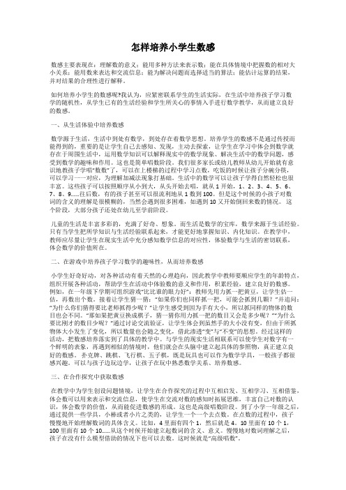 怎样培养小学生数感