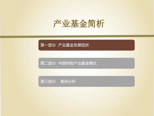产业基金 模式介绍~~